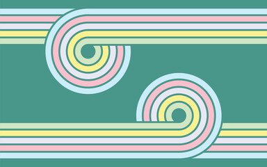 Aesthetic background pattern of wavy lines with romantic colors.