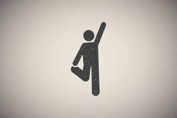 Fototapeta na wymiar Gym sport exercise man with arrow pictogram icon vector illustration in stamp style