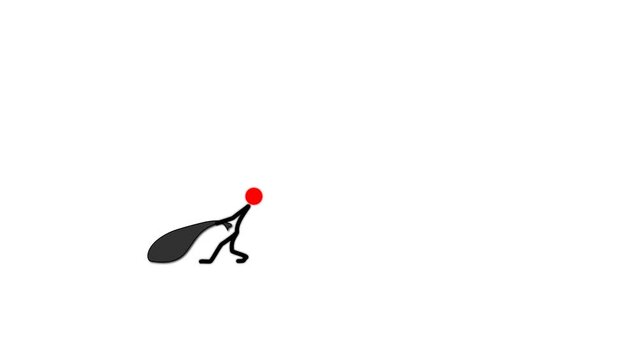 a man drags a bag. Screensaver. Loading.. 4k video illustration.