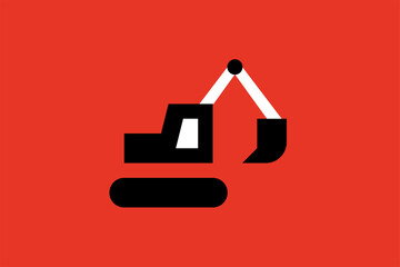excavator illustration.  Vector illustration  in flat style design.