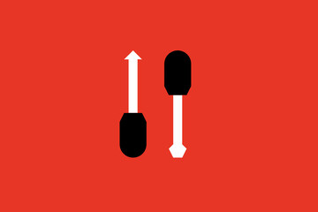 screwdrivers illustration.  Vector illustration  in flat style design.