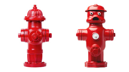 Fototapeta premium Red fire hydrant isolated on transparent background, for montage product display or design key visual layout, (Png files)