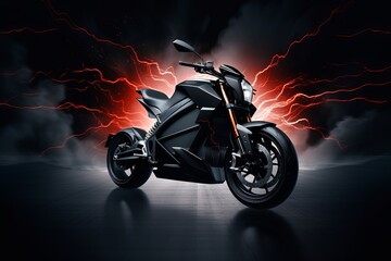 motorcycle on abstract background