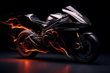 motorcycle on a black background