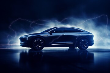 Obraz premium Electric car on the abstract background