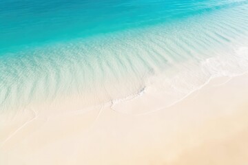 Beautiful clean sandy beach and soft blue ocean wave, Generative AI