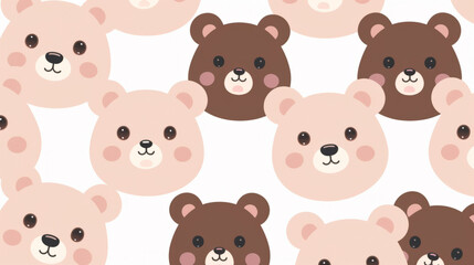 Fototapeta premium Seamless pattern with cartoon bears. Background wallpaper design concept