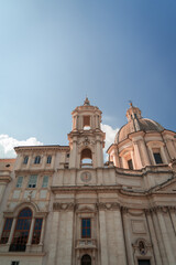 Fototapeta na wymiar Cathedral in the city of Rome in Italy. Navona Square. Architecture. emblematic building.