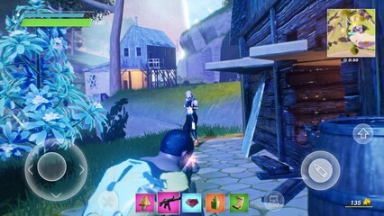 Animation of the newly released mobile action game. Using the cartoon character in the online mobile action game. Killing the opponents to collect loot in the battle royale mobile action game.