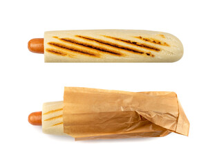 Hotdog Isolated, Sausage Inside a Grilled Bun, Hot Dog