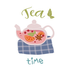 Tea time card design. vector illustration for  postcards,parties,advertising banners, posters,social networks.