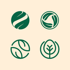 set of green eco icons