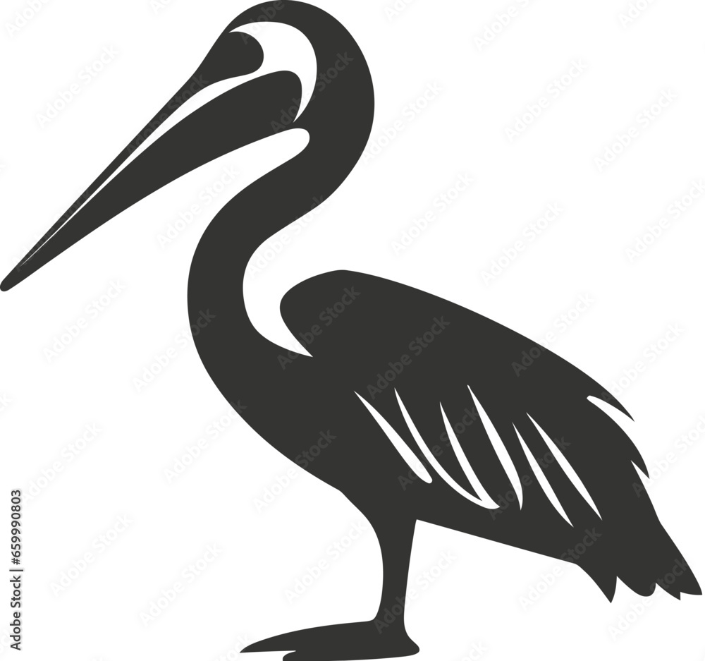 Wall mural Brown pelican bird icon