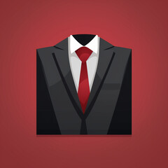 illustration of a suit and tie 3d icon