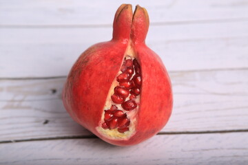 pomegranate on wooden table
