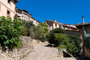 Fototapeta na wymiar Path up the hill to Frias village, Burgos province Castile and Leon, Spain, 