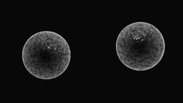 Organic matter resembling cell division, 4k 3D animation, duplicating, reproducing concept