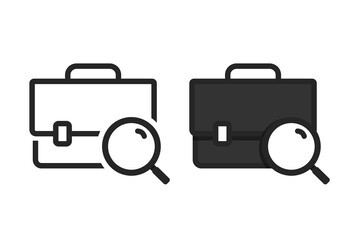 Search briefcase, suitcase. Illustration vector