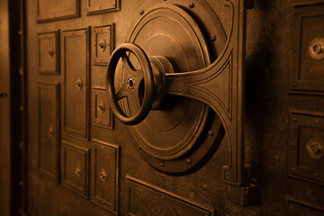 bank vault, bank safe door, concept of reliability and safety - obrazy, fototapety, plakaty