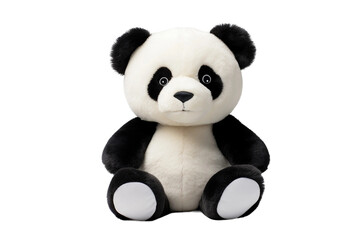 Plush Panda on White Background - Generative AI