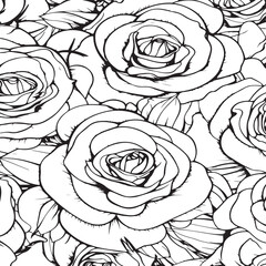 seamless mandala rose pattern