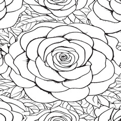 seamless mandala rose pattern