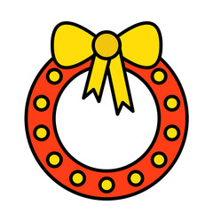 Bow Flat Icon Vector Illustration Isolated on White Background. Use for Xmas, Decoration, Greeting Card Etc.