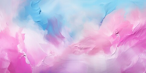 Abstract pastel color stain brushstroke background banner illustration - Pink blue art oil and acrylic smear blot canvas painting wall texture pattern