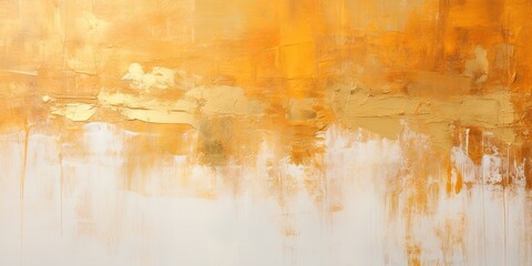Closeup of abstract rough gold art painting texture wall, with oil brushstroke, pallet knife paint on canvas