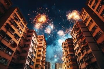 Fireworks Between Towers