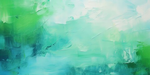 Closeup of abstract rough green colorful multicolored art painting texture, with oil brushstroke, pallet knife paint on canvas