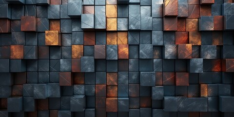 Darm metal steel plane stripe block brick abstract geometric shapes. Background texture pattern - obrazy, fototapety, plakaty