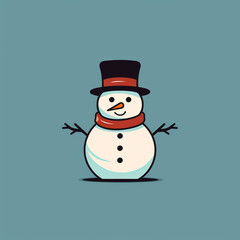 snowman with a broom 3d icon