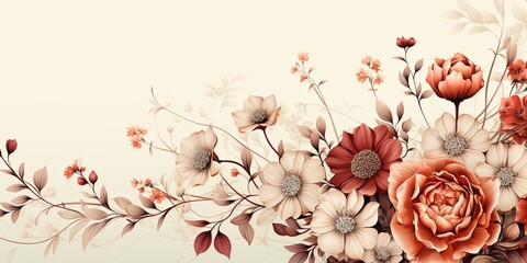Flowers on a cream colored background.