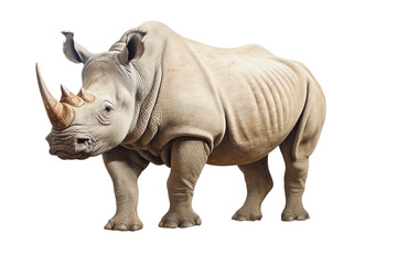 Rhinoceros on White Background Generative AI