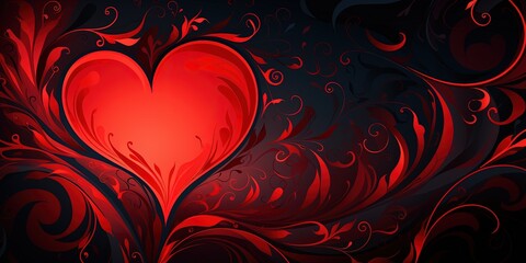 Romance love symbol red heart abstract background greetings.