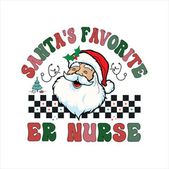 Christmas ER Nurse SVG, Santa's Favorite Vector