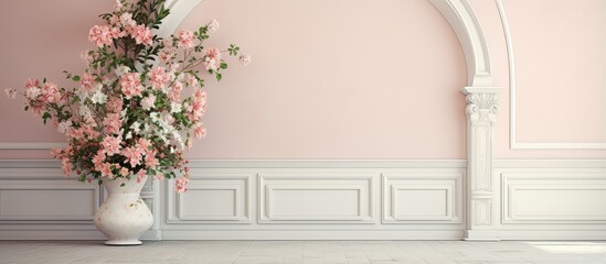 Background of a door with flowers