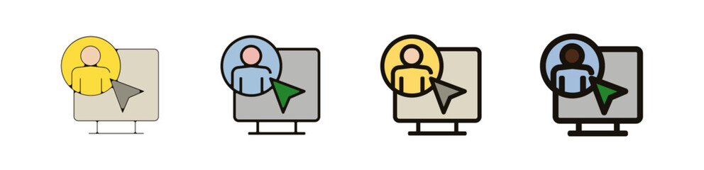 ordinateur profil cv Teambuilding entreprise travail pictogramme icône et symbole logo