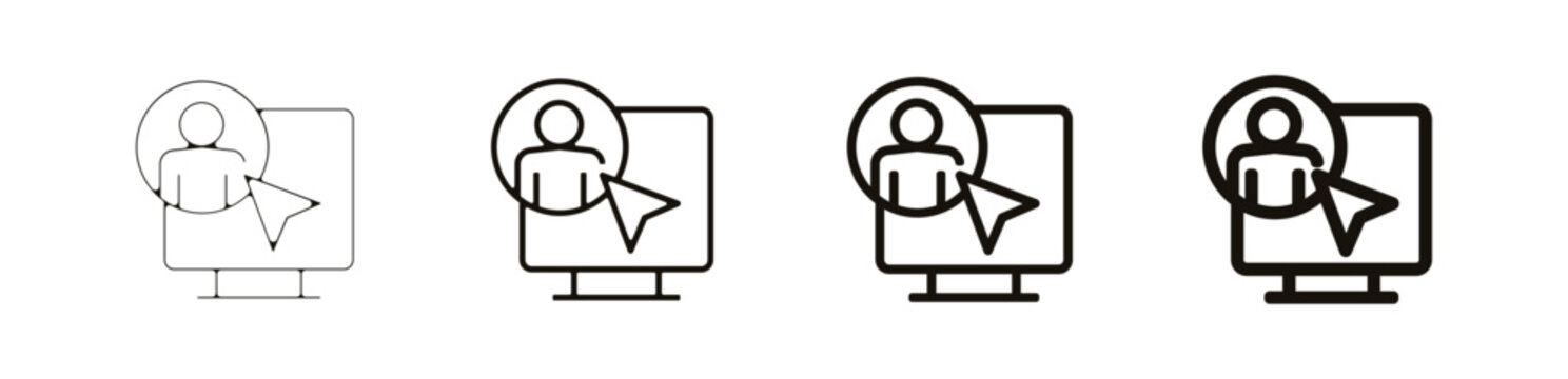 ordinateur profil cv Teambuilding entreprise travail pictogramme icône et symbole logo