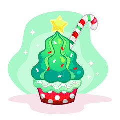 christmas tree cupcake