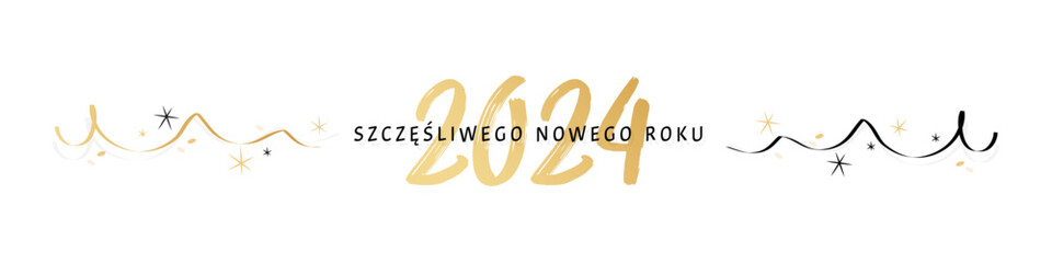 Szczęśliwego nowego roku 2024	
 - obrazy, fototapety, plakaty