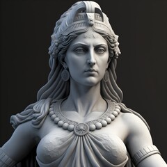 The marble statue of a Hittite war goddess aua hyperrealistic 8k neoclassical photorealistic 4k highquality 
