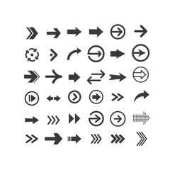 Arrow icon collection. Arrows simple flat icons.