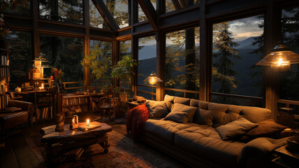 a book in an interior of a house. high quality illustration