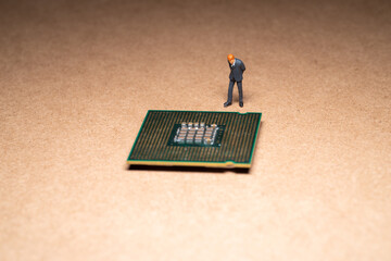 close up of a cpu chip