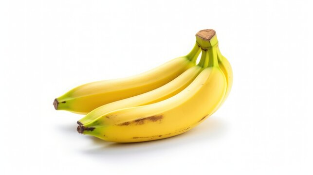Generate a photography of bananas isolated on white