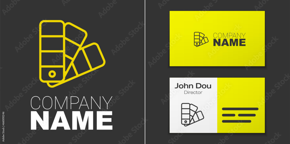 Poster logotype line color palette guide icon isolated on grey background. logo design template element. ve