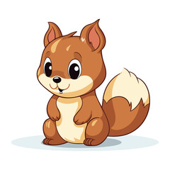 Obraz premium Cute Squirrel Cartoon Vector Art Illustration Design