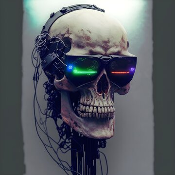 skull like this wearing a cyberpunk visor over eyes on a white background in a 1987 film screenshot realistic screencap cinematic vintage camerawork 1980 cinematic shot photo taken by ARRI canon 